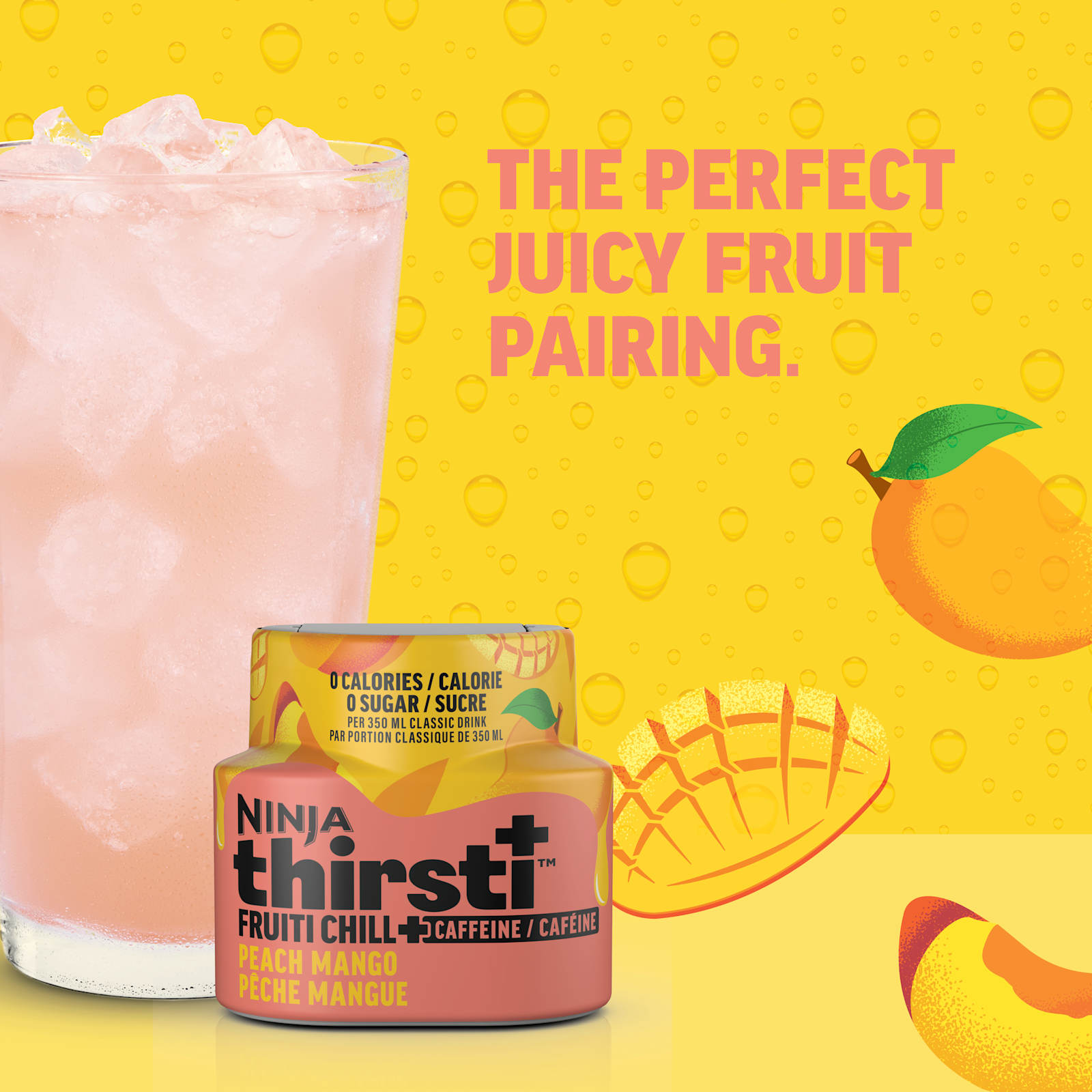 Ninja Thirsti™ FRUITI CHILL + CAFFEINE Peach Mango Flavored Water Drops - image 3